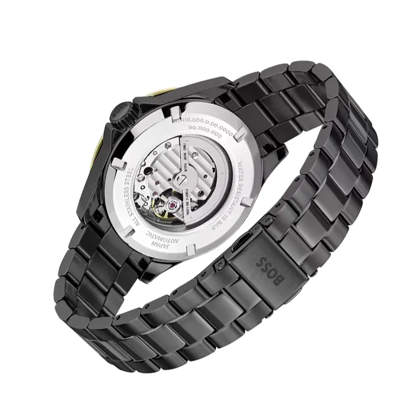 Hugo Boss Troper Automatic Full Black Men's Watch- 1514203